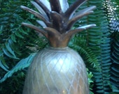 Brass Pineapple Candleholder, Vintage Brass Candleholder,Large Brass Figurine, Midcentury Brass Accent Decor, Shelf Decor