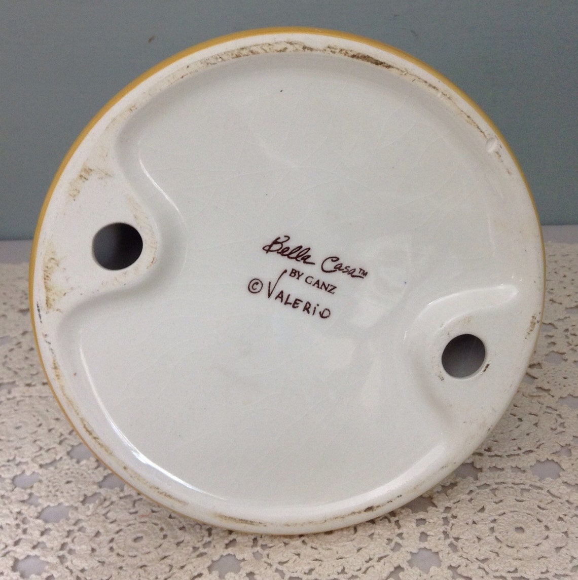 Yellow Ceramic Candle Holder Vintage Candleholder Tuscany Etsy