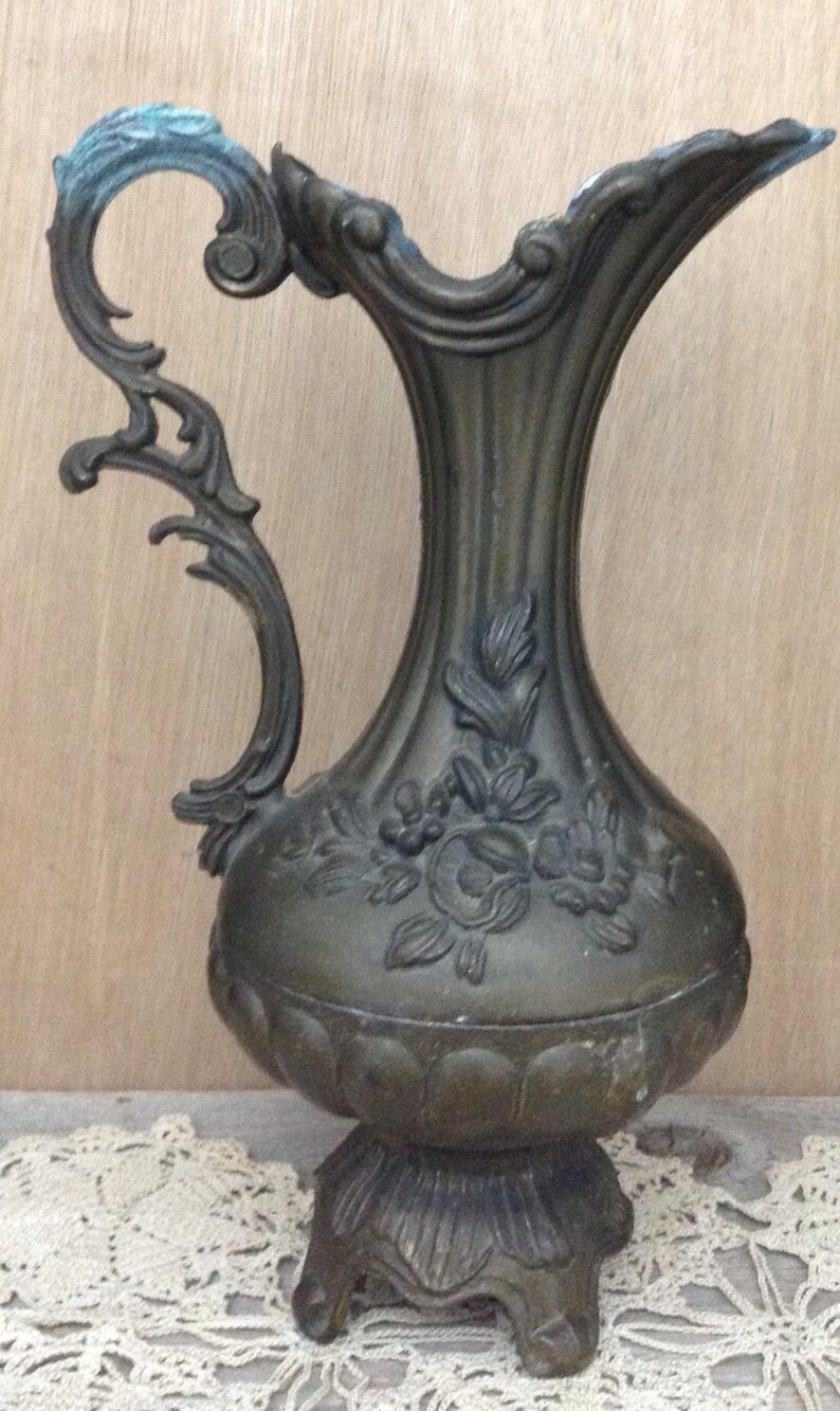 Italian Brass Pitcher Decorative Pitcher Brass Vase Ewer Mid Etsy