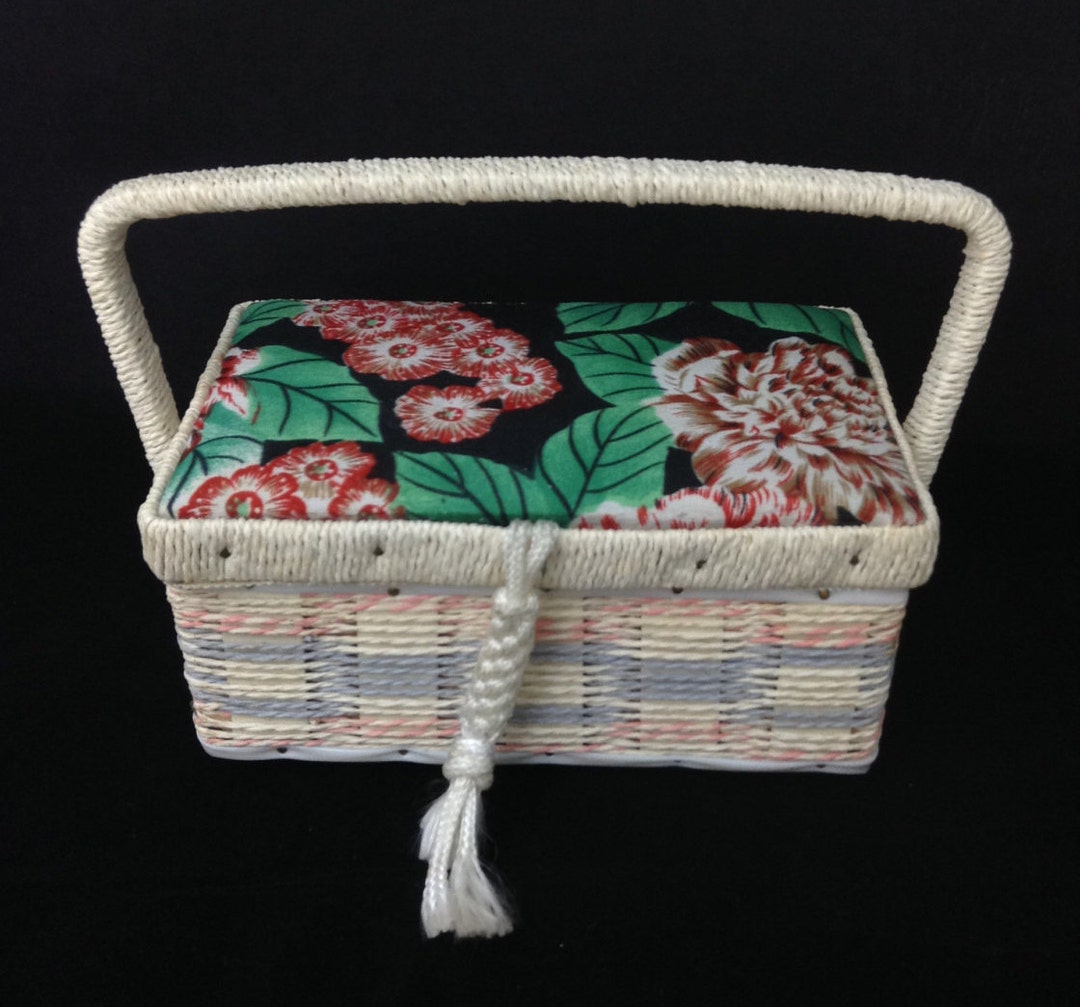 Small Sewing Basket Vintage Sewing Basket Sewing Box Bohochic Sewing