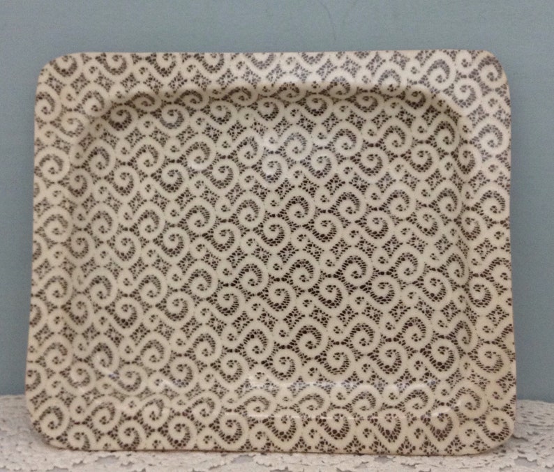 Pottery Serving Tray Black and White Studio Pottery OOAK Etsy