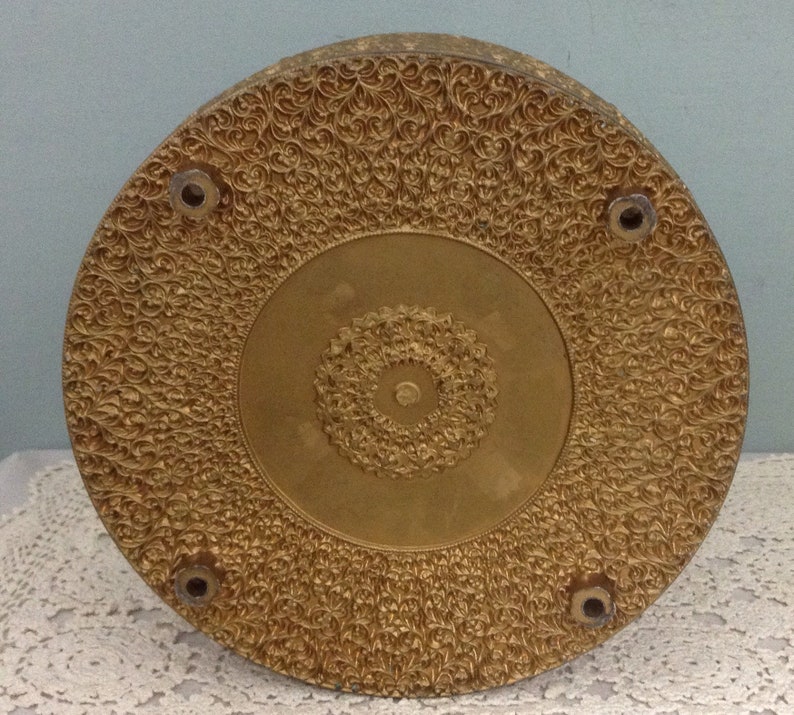 Vintage Round Sewing Box Hollywood Regency Storage Box Gold Etsy