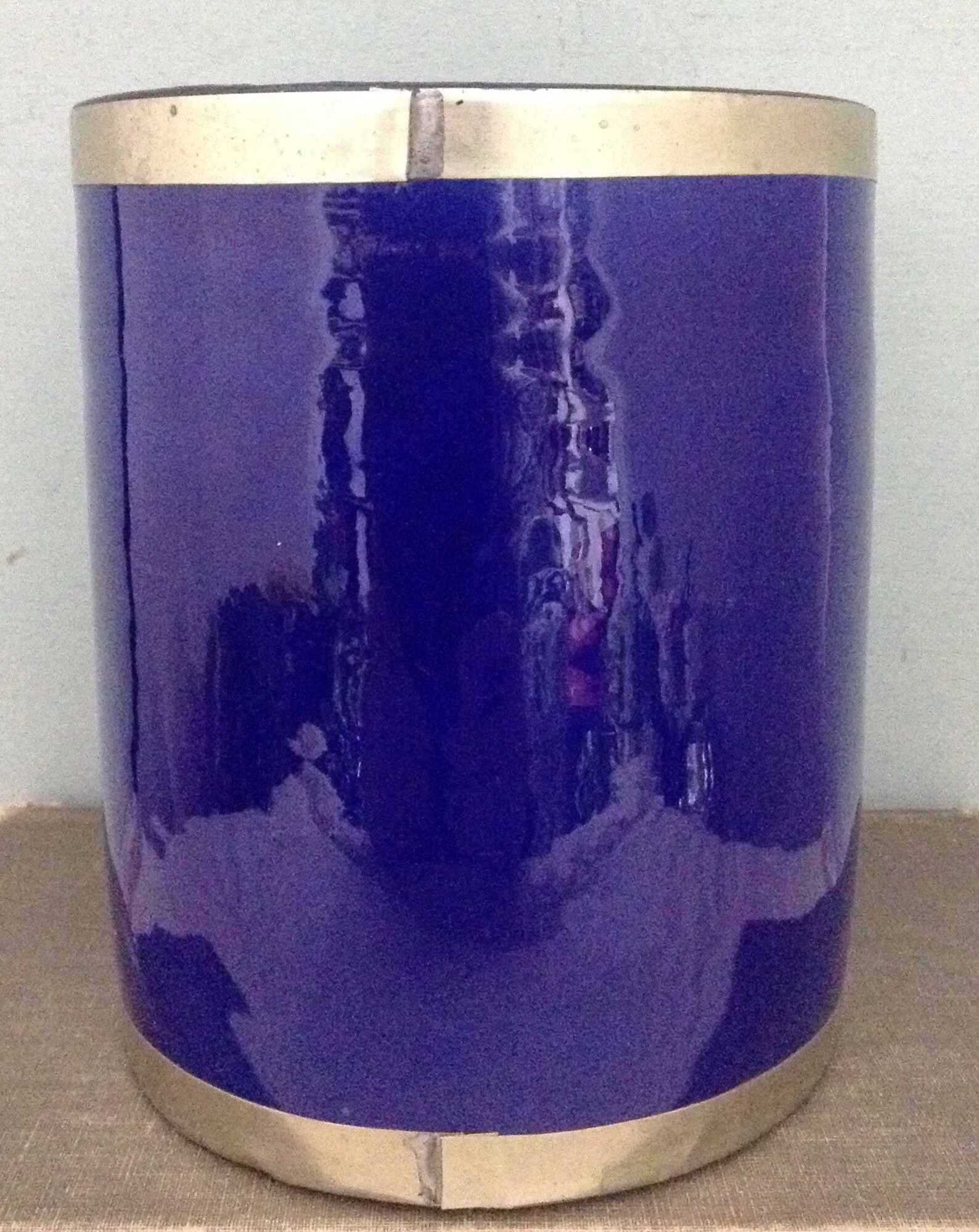 Cobalt Blue Crock Pottery Crock Vintage Crock Utensil Holder Etsy