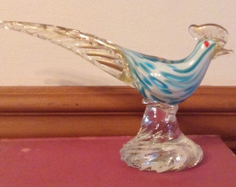 Art Glass Rooster   Art Glass Chicken    Art Glass Bird    Murano Glass Figurine    Chicken Figurine   Rooster Figurine