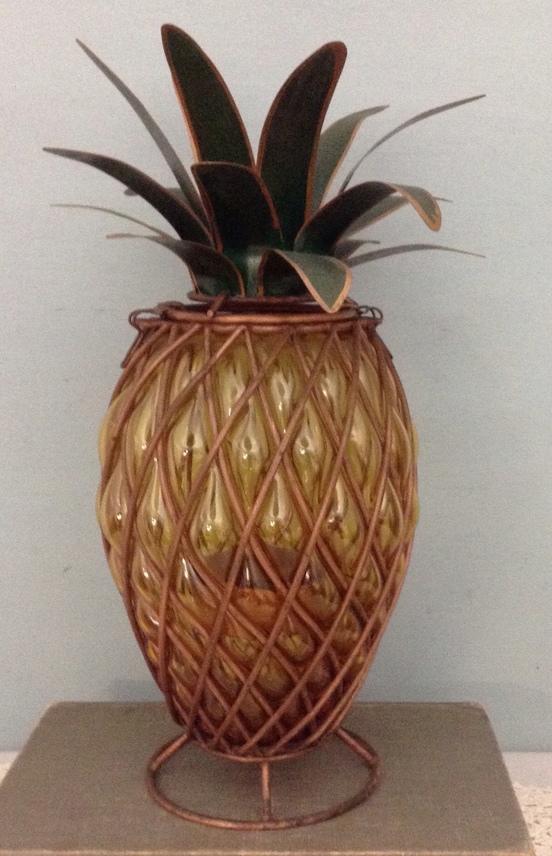 Pineapple Candleholder Glass Votive Holder Vintage Etsy