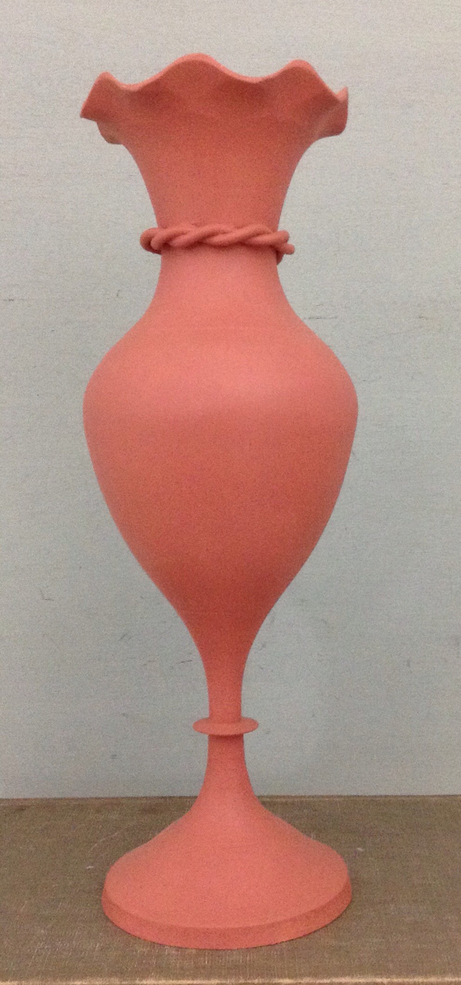 Farmhouse Painted Brass Vase Coral Color Vase Etsy