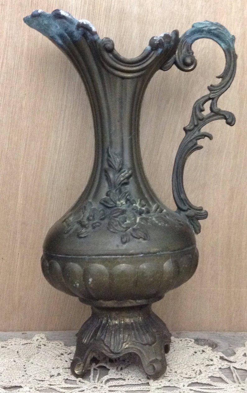 Italian Brass Pitcher Decorative Pitcher Brass Vase Ewer Mid Etsy