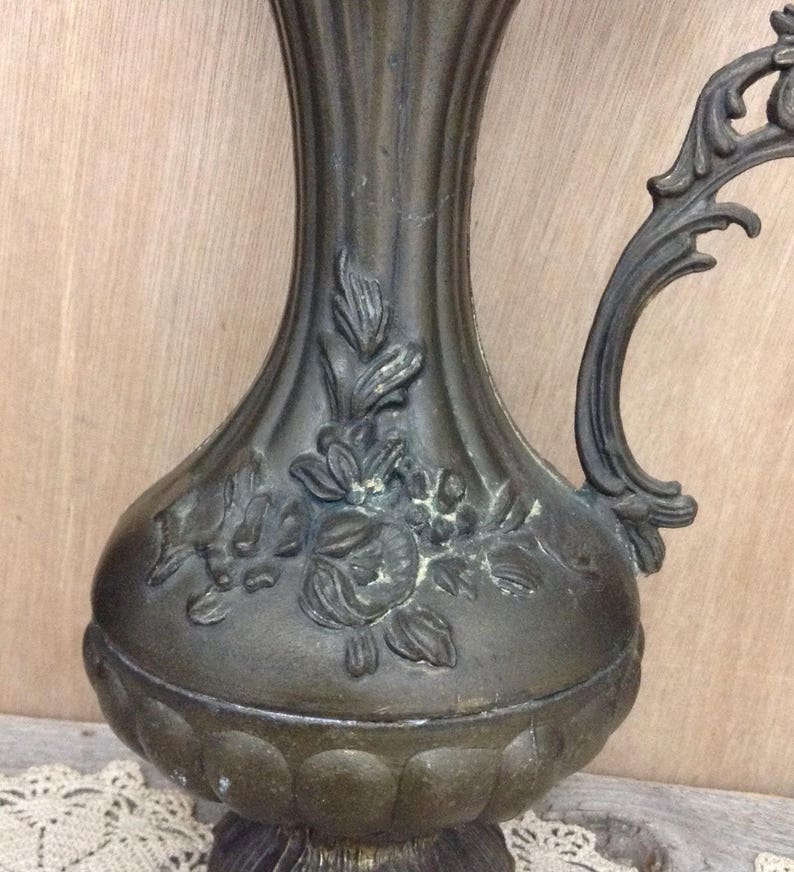 Italian Brass Pitcher Decorative Pitcher Brass Vase Ewer Mid Etsy