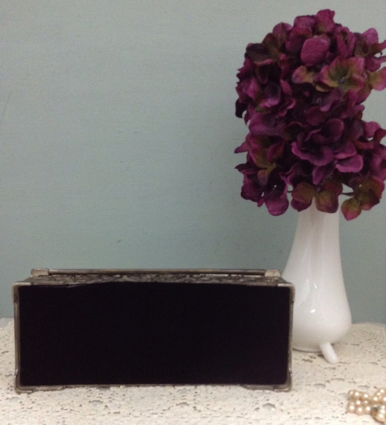 Silver plate Art Nouveau Jewelry Box Vintage Silver Jewelry Box Vanity Jewelry Box Silver Anniversary Gift 25th Anniversary Gift