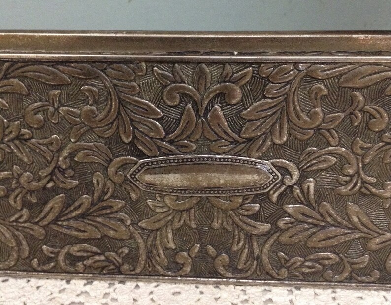 Silver plate Art Nouveau Jewelry Box Vintage Silver Jewelry Box Vanity Jewelry Box Silver Anniversary Gift 25th Anniversary Gift