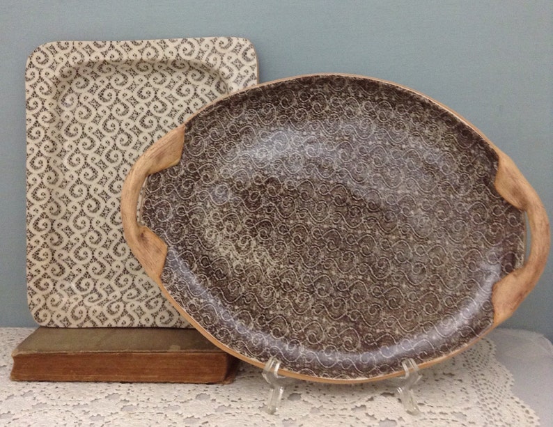 Pottery Serving Tray Black and White Studio Pottery OOAK Etsy