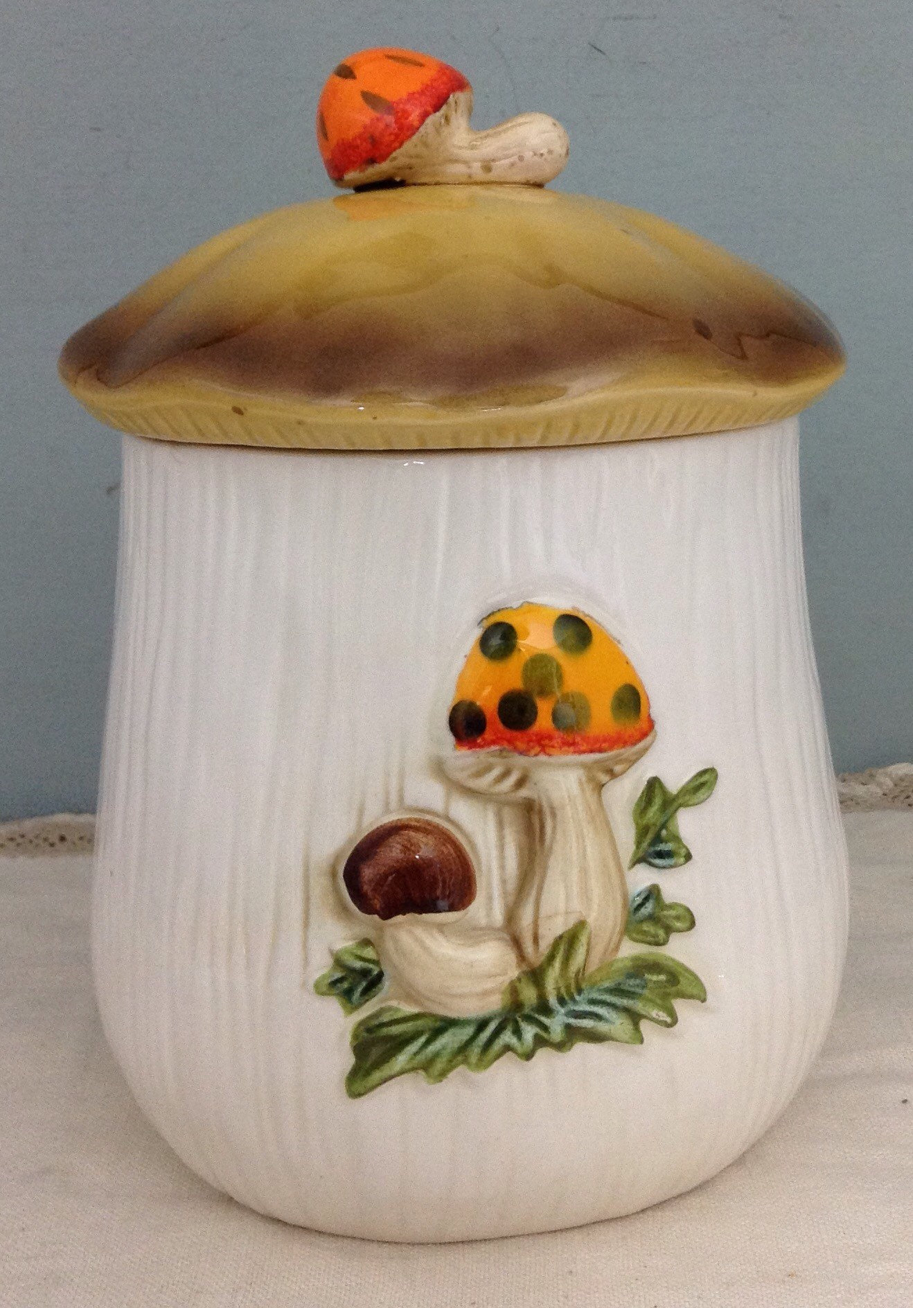Mushroom Cannister Sears Merry Mushroom Jar Stash Jar Snack Etsy