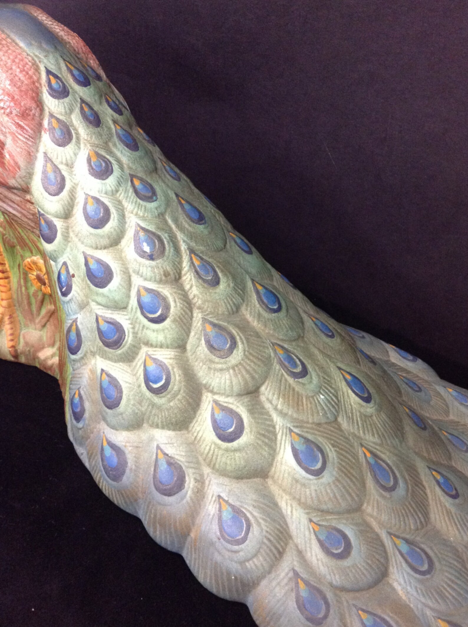 Ceramic Peacock Figurine Peacock Statue Sunroom Decor Vintage Etsy