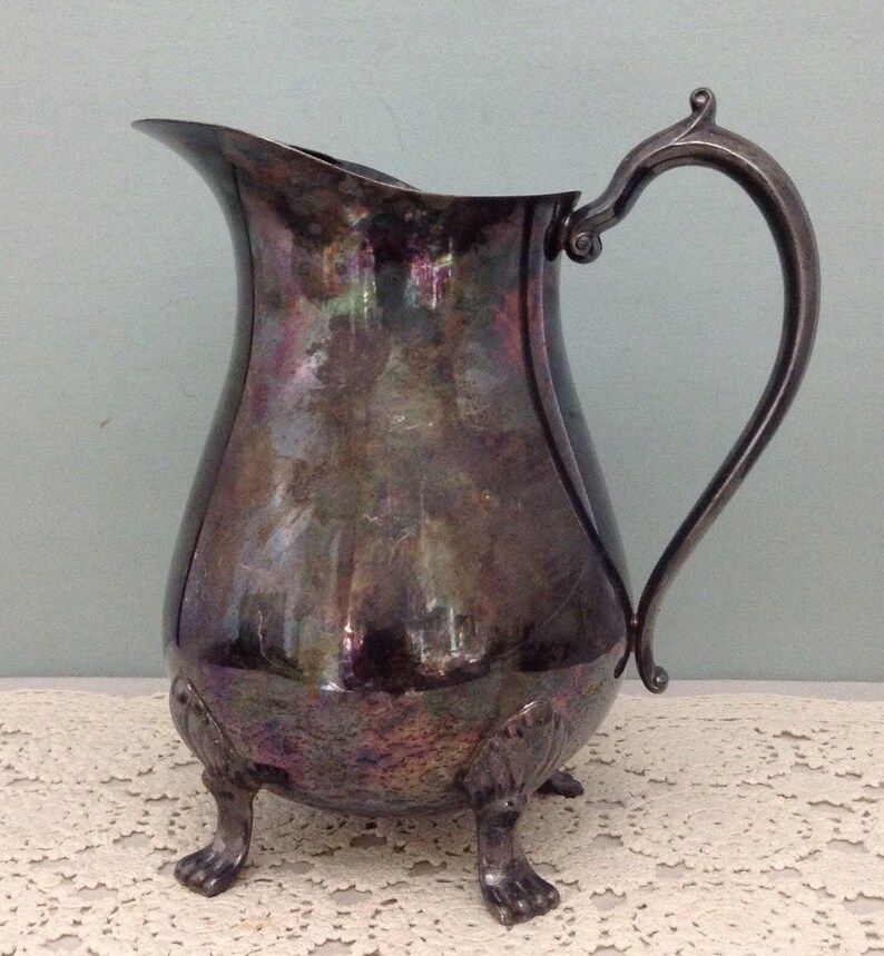 Leonard Silver Plate Water Pitcher Wedding Centerpiece Etsy