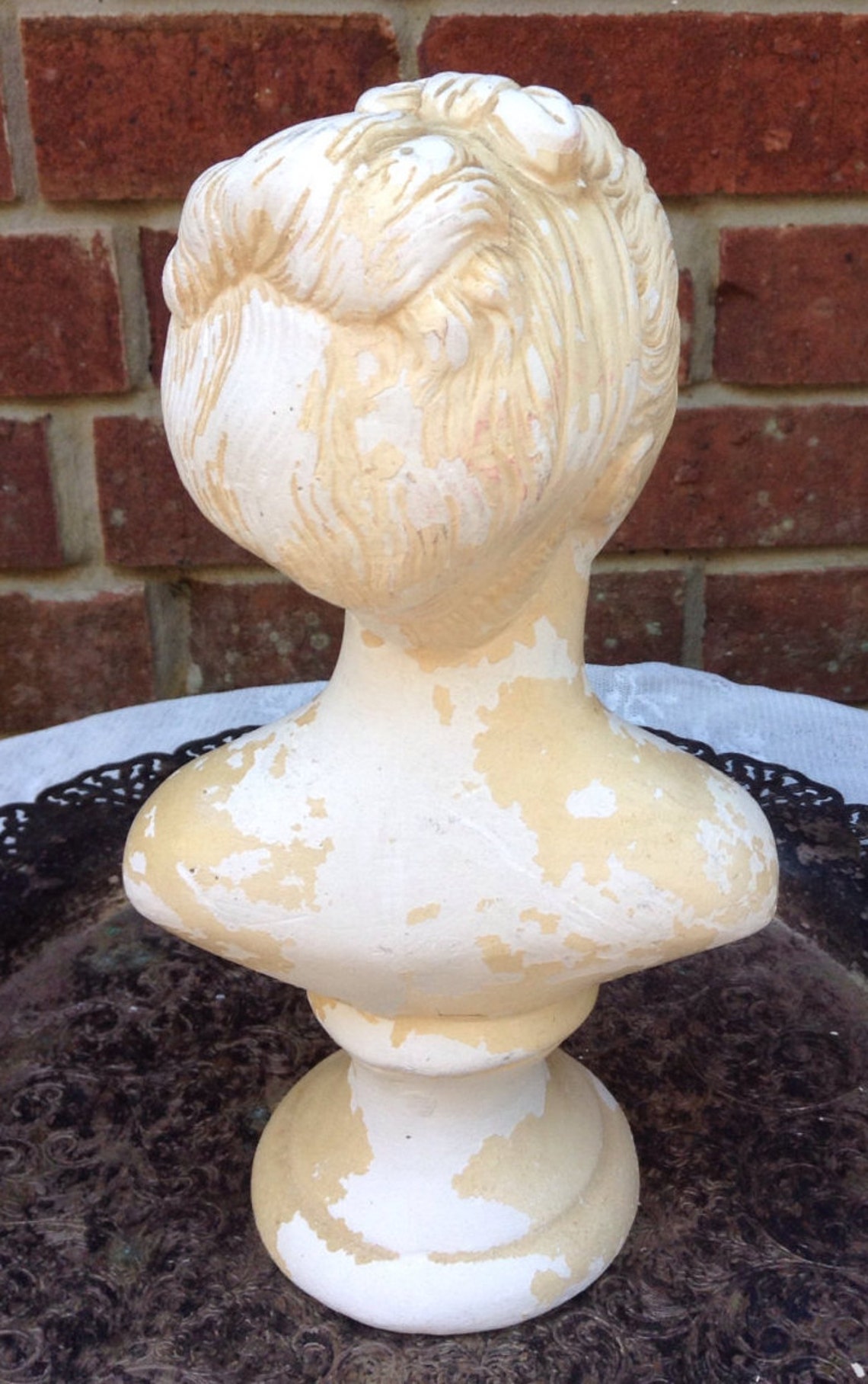Vintage Chalk Ware Bust Antique French Bust Chalkware Etsy