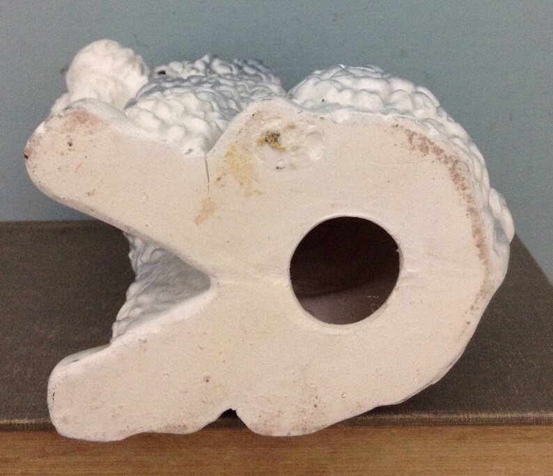 Blue and White Ceramic Poodle Figurine Large Poodle Dog Etsy