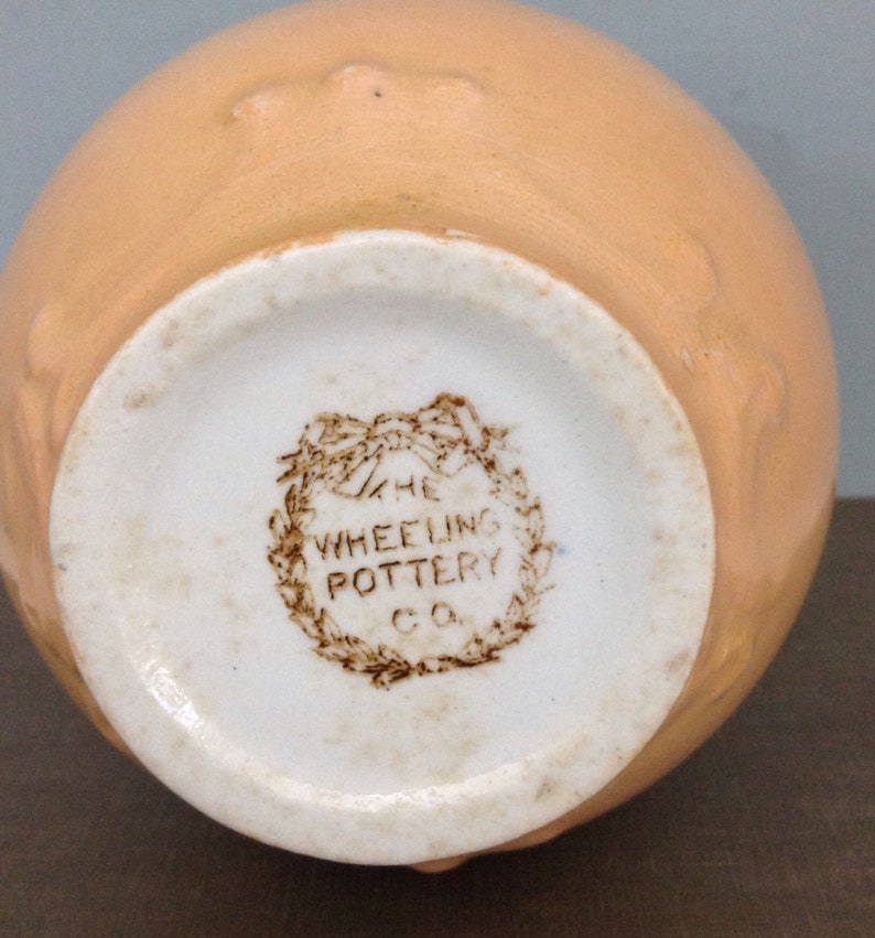 Wheeling Pottery Company Vase Antique Pottery Vase Gilded Etsy