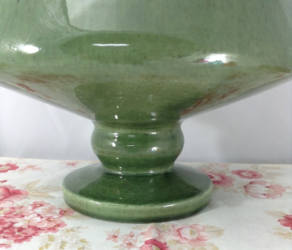 Haeger Pottery Vase Green Pottery Vase Large Green Vase Etsy