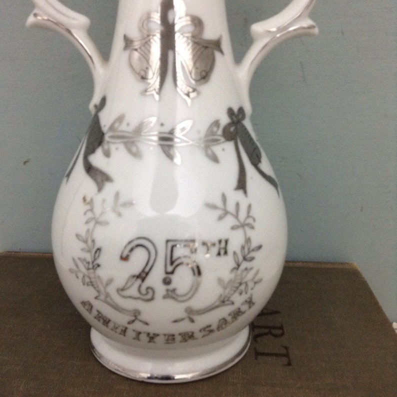 Lefton Silver Anniversary Vase 25th Anniversary Vase Silver Etsy