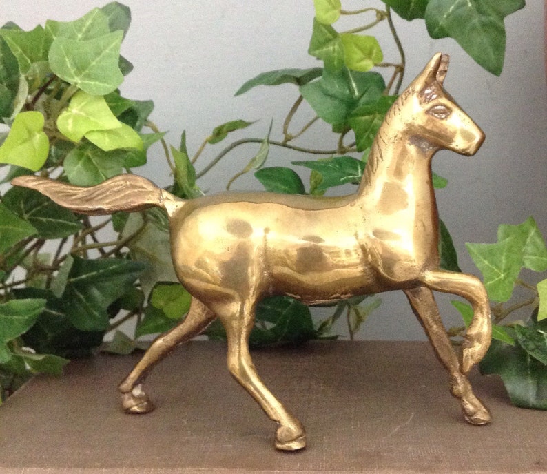 Solid Brass Horse Figurine Vintage Brass Horse Figurine Etsy