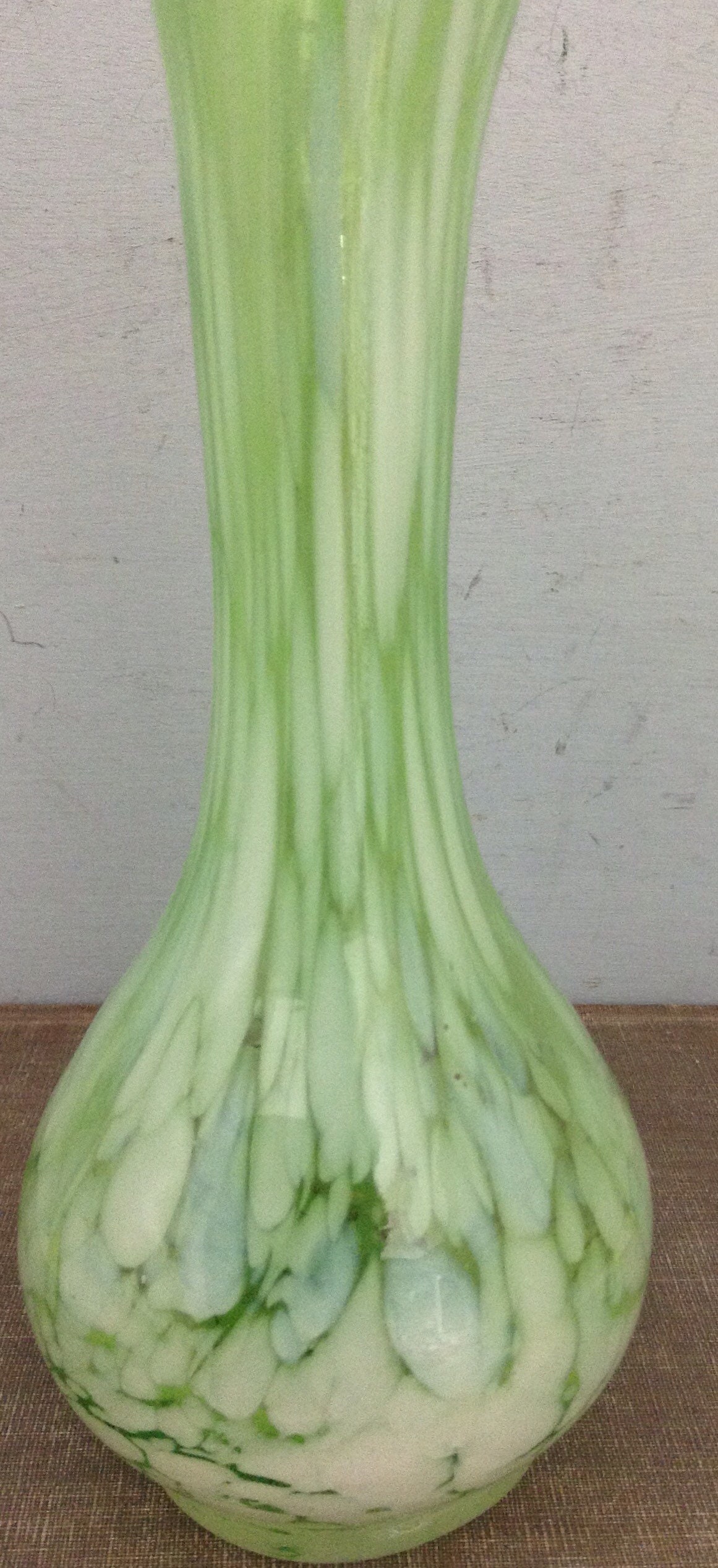 Green Art Glass Bud Vase Small Bud Vase Green and White Vase Etsy UK