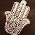 DIY mosaic Hamza Hand kit, glass tiles, hand of fatima, hamsa mosaic product logo