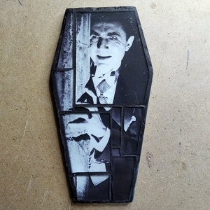 Dracula coffin fridge magnet