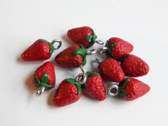 Erdbeere Obst Frucht Schlüsselanhänger Schaumstoff Glücksbringer Anhänger