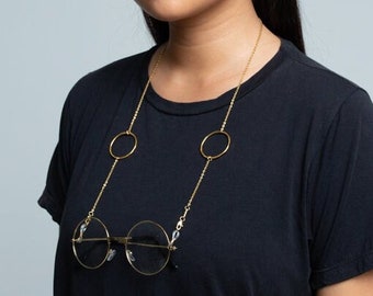 GOLD CIRCLE Glasses & Mask Chain | Recycled Stainless Steel | Chic