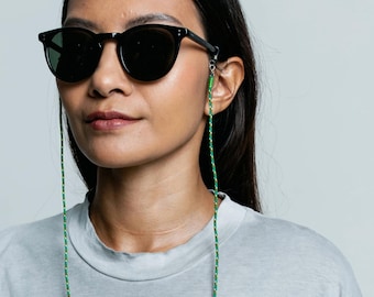 Green Cotton Glasses Cord: Lightweight Eyewear Holder