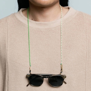 Cadena para gafas con cuentas verdes, accesorio de moda unisex para hombre y mujer, regalo hecho a mano.