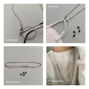 BASIC BLACK Glasses/ Mask Chain Basic Stainless Steel Men Women image 7