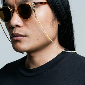BEADS yellow | Beaded glasses chain for glasses and sunglasses | yellow summer and spring fashion accessory