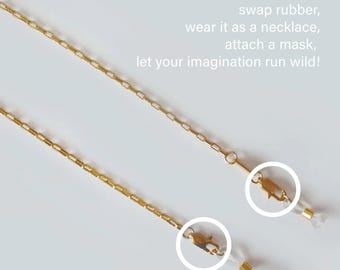 Minimalist Gold Eyewear Holder: Recycled Stainless Steel Glasses Chain