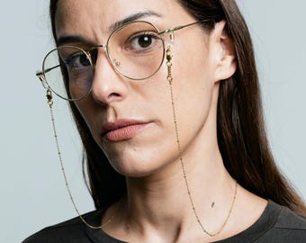 Gouden brilketting: sierlijke roestvrijstalen lenzenvloeistofketting