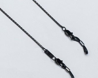 BLACK sleek | glasses & mask chain | men | women