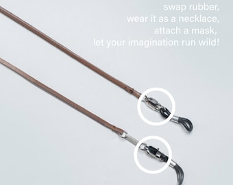 Brown Leather Glasses Strap: Ethically Handmade Eyewear Lanyard