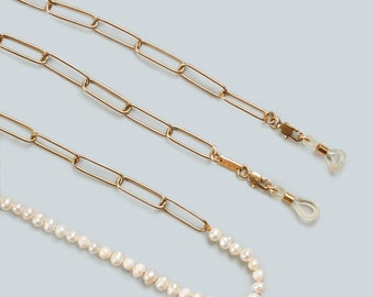 PEARL Glasses & Mask Chain | Gold | Stainless Steel | Women