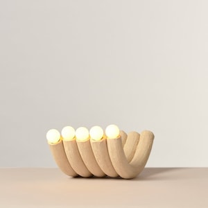 Ceramic mid century modern table lamp - the Wave Lamp