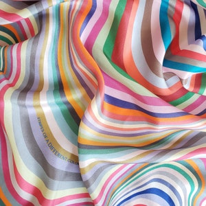 Striped scarf, Scarf with stripes, retro stripe scarf, colorful stripe scarf, silk scarf with stripes, geometric silk scarf, stripe design