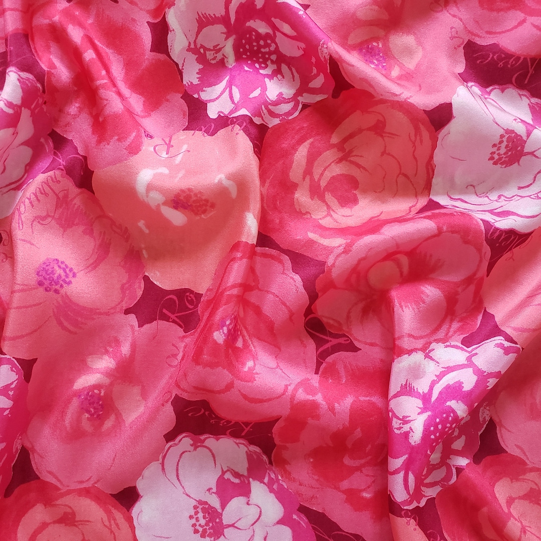 Red Roses Scarf Silk Scarf With Roses Roses Scarf Vintage Etsy