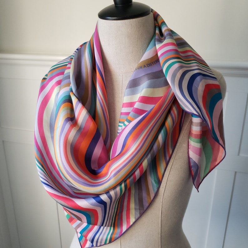 Striped scarf Scarf with stripes retro stripe scarf image 2