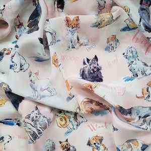 Scarf with dogs, Scarf with puppies, Dog scarf, silk scarf with dogs, scarf with puppy dogs, dog lover scarf, gift for dog lovers, AKC Scarf