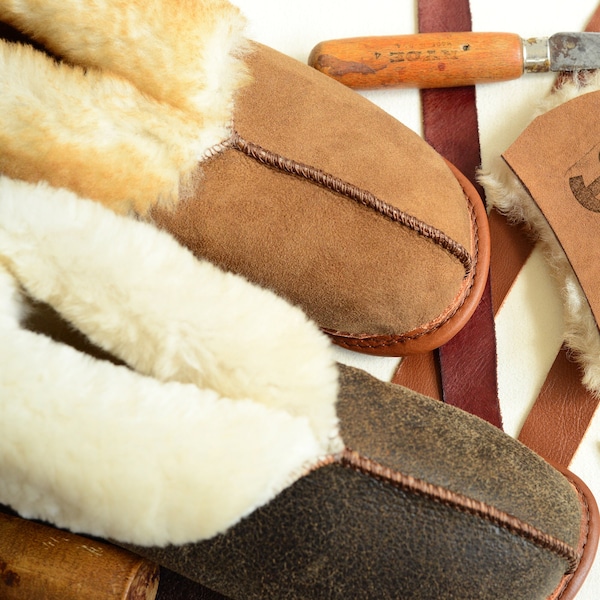 The Best Sheepskin Slippers in the Universe - Men's Sizing - Finest shearling fur, crafted into the all-time coziest house shoes