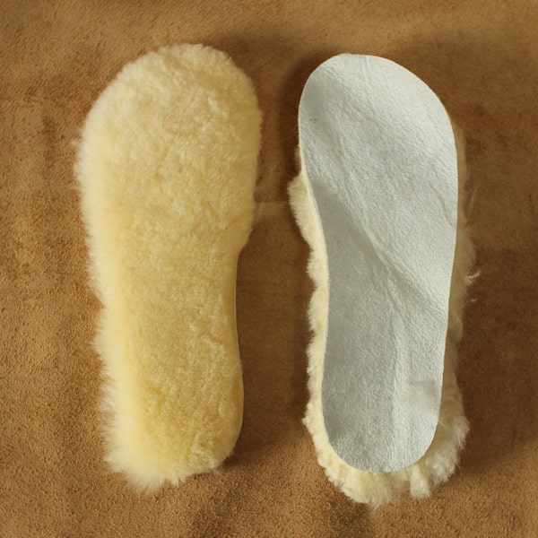 Sheepskin Insoles - Shearling fur boot liners - Leather and wool