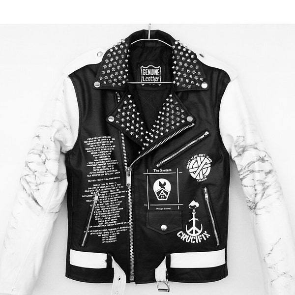 Veste en cuir punk de moto