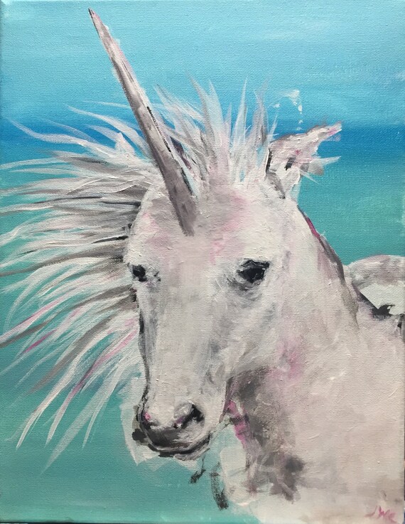 Items similar to White Unicorn Print 11x14 on Etsy