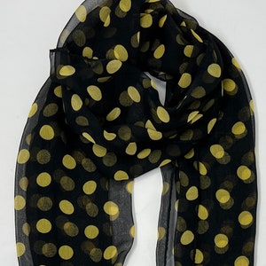 Polka Dot Silky Scarf Assorted Colors Chiffon Scarf Lightweight Sheer Modern Scarf Neck Scarves Silky Hair Scarf