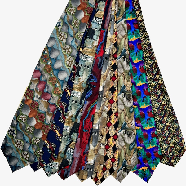 Jerry Garcia Neckties New with Tags One of a Kind Garcia Ties from Original Run Design by Manufacturer Grateful Dead Collectible Merchandise