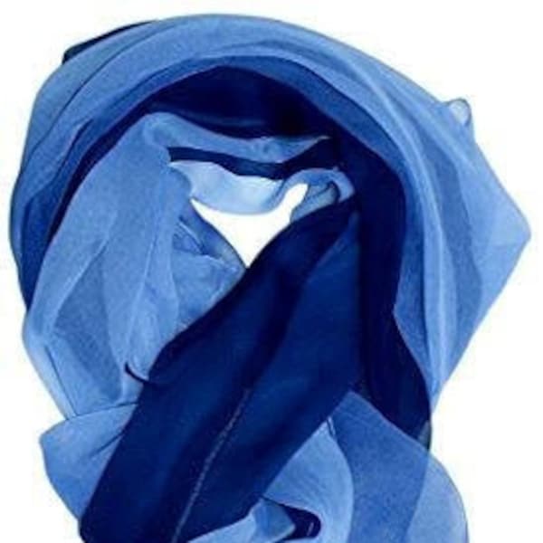 Foulard transparent bicolore en soie mélangée aquarelle Foulard transparent multicolore ombré, assortiment de foulards Écharpe en mousseline de soie soyeuse